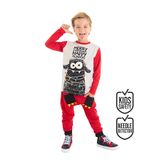 Denokids Yılbaşı Erkek Çocuk Kostüm İkili Takım Canavar Baskılı 3-8 Yaş