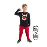 Denokids Yılbaşı Geyik Baskılı Erkek Çocuk Kışlık Kostüm İkili Takım 3-8 Yaş