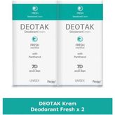 Deotak Fresh Mentol 35 ml 2 Adet Unisex Krem Deodorant
