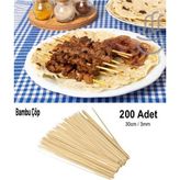 Depolife Bambu Çöp Şiş Cubuğu 200 Adet Mangal Gril Barbekü Izgara Için Ahşap Bambudan Şiş Çubuk