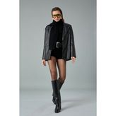 Deri Blazer Ceket - XS - Siyah