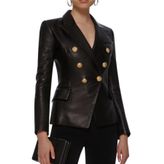 Deri LAB Kadın Classy Black Deri Blazer Ceket