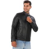 Deriburada Klasik Model Deri Mont - Siyah - 5XL