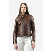 Dericlub Yb2085 Gerçek Deri Kadın Mont Camel Antik