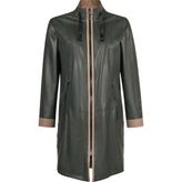 Derimod 26SGD5675U4 Marina Kadın Yeşil Oversize Deri Kaban
