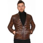 Derimont Deri Erkek Taba Şişme Deri Mont