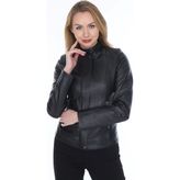 Derimont Deri Kadın Deri Mont Siyah Empress - L