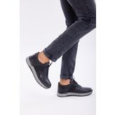 Derinet Bağcıklı Erkek Sneaker (SİYAH)