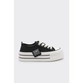 Derinet Bağcıklı Kadın Sneaker - Siyah