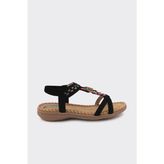 Derinet Comfort Taban Kadın Sandalet - Siyah
