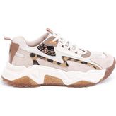 Derinet Comfort Taban Kadın Sneaker - Bej - Leopar