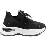 Derinet Comfort Taban Taşlı Kadın Sneaker - Siyah