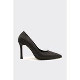Derinet Damla Taşlı Kadın Stiletto - Siyah