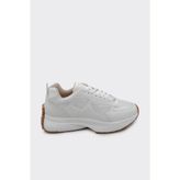 Derinet Günlük Bağcıklı Kadın Sneaker - Beyaz