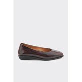 Derinet Hakiki Deri Kadın Babet - Bordo Croco