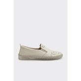 Derinet Hakiki Deri Kadın Loafer - Bej