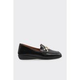 Derinet Hakiki Deri Tokalı Kadın Loafer