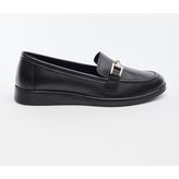 Derinet Hakiki Soft Deri Tokalı Kadın Loafer - Siyah