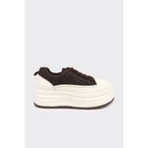 Derinet Kalın Taban Kadın Sneaker - Kahve