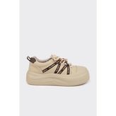 Derinet Kalın Tabanlı Kadın Sneaker - Bej
