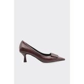 Derinet Kısa Topuklu Kadın Stiletto - Bordo