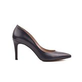 Derinet Lacivert Hakiki Deri Kadın Stiletto