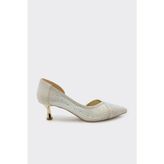 Derinet Melina Kısa Topuklu Stiletto - Altın