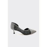 Derinet Melina Kısa Topuklu Stiletto - Platin
