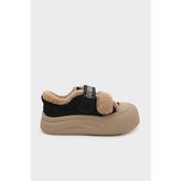 Derinet Yüksek Taban Cırtlı Kadın Sneaker - Siyah