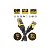 Derwell 20 Metre 20MT Yeni Nesil RJ45 Kablo CAT7U/FTP Altın Kaplama Korumalı 10 Gigabit/s Ağ Lan Ethernet Kablosu 600 Mhz Premium Metal Zırhlı RJ45 Kablo