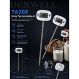 Derwell Yeni 2026 Taşınabilir Akıllı Isı Sıcaklık TA-288 Ölçer Pratik Tek Elle Kullanım Kolay Kontrol Geniş Ekran Mutfak Şef Derecesi Hassas Ölçüm Dayanıklı Sıvı Katı Yemek Süt Yoğurt Mama Termometresi