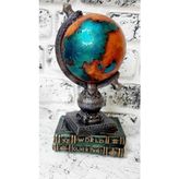 Derya Design Art Dekoratif Kitaplı Dünya Obje, Biblo, Heykel, Turuncu & Yeşil, 27 cm