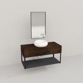 Deryawood Ceviz Wind Ahşap Banyo Rafı