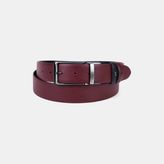 Desa Erkek Siyah / Bordo Çift Taraflı Klasik Deri Kemer - 130 cm