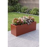 Desen Dekorasyon Zenith 80X25X30 cm Metal Yatay Dikdörtgen Kiremit Saksılık - Iç ve Dış Mekan Modern Saksı