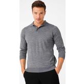 Desen Triko 02421601 Füme Basic Polo Yaka İnce Triko Erkek Kazak
