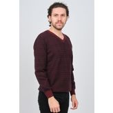 Desen Triko 0246569 Bordo Erkek Kazak