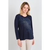 Desen Triko 4541 Lacivert Kadın Bluz