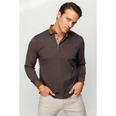 DESEN TRİKO Erkek Polo Yaka Jakarlı Minik Desenli Sweatshirt Kahve Beden;3XL,Renk;Kahve dsnNM9509