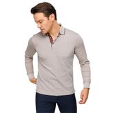 DESEN TRİKO Erkek Polo Yaka Kare Desenli Uzun Kollu Sweatshirt Bej Beden;S,Renk;Bej dsnNM9448