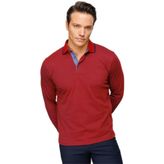 DESEN TRİKO Erkek Polo Yaka Kare Desenli Uzun Kollu Sweatshirt Bordo Beden;S,Renk;Bordo dsnNM9441