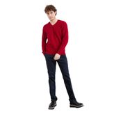 Desen Triko Erkek V-yaka Sweater Uzun Kollu 23526