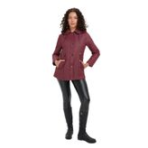 Desen Triko Kadın Kapüşonlu Beli Bağcıklı Kısa Kapitone Mont Bordo Beden;2XL,Renk;Bordo