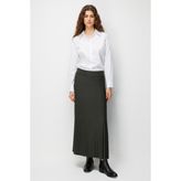 Desen Triko Kadın Pileli Triko Etek K.haki - 4XL