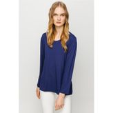 Desen Triko Sıfır Yaka Basic Penye Bluz, 23787