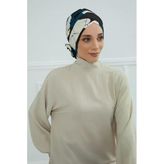 Desenli Çapraz Güllü Bone,B-26YD Desen 32