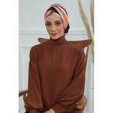 Desenli Çapraz Güllü Bone,B-26YD Desen 35