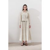 Desenli Poplin Etek Sarı - M