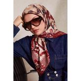 Desenli Twill İpek Eşarp-0918