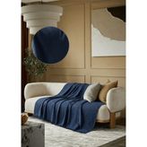 Destiva Home Pamuklu Çok Amaçlı Koltuk Örtüsü 170X200 cm – Yumuşak Dokulu, Modern Çizgili - 170 x 200 cm - Lacivert